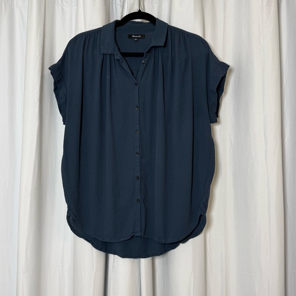 Madewell Central Drapey Shirt Blue Womens Medium